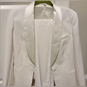 David's Bridal Cream Satin Blazer